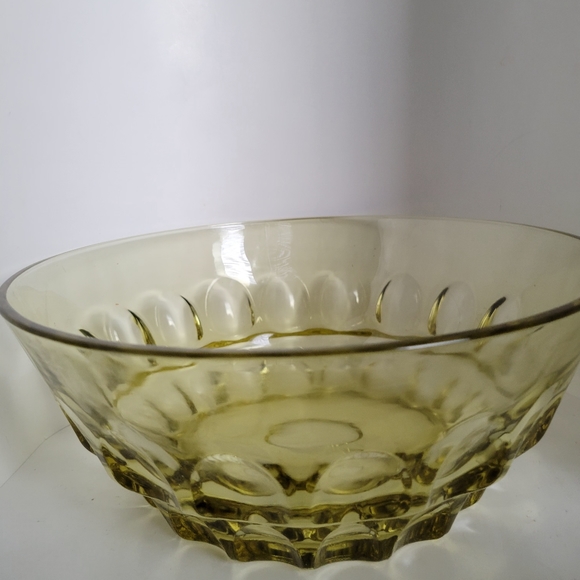 Vintage Indiana Green Glass Coin Dot Large Salad Bowl 10 1/2" Diameter 5" Tall - Picture 2 of 5